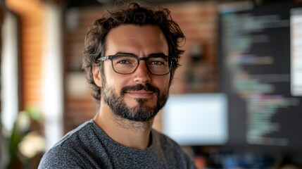 Obraz premium a man with glasses and a beard