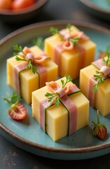 pieces of cheese in the form of New Year's gifts.