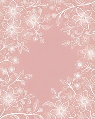 pink outline floral background