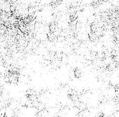 Monochrome texture composed of irregular graphic elements. Distressed uneven grunge background. Abstract vector illustration. Overlay for interesting effect and depth. Isolated on white background.