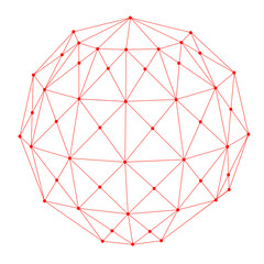 Interconnected dots red, global network, communication, global connectivity, background removed PNG image 