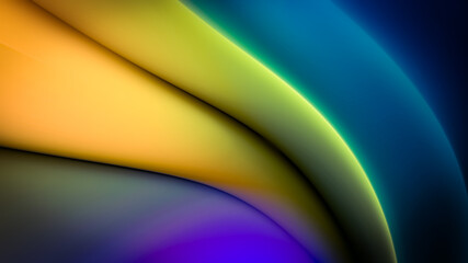 Illustration of graphic background with colorful gradient glowing light striped layers and effects