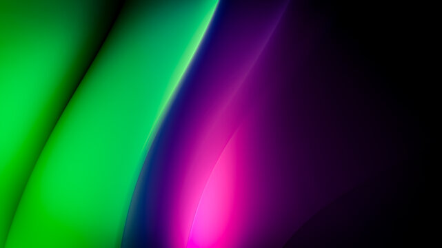 Illustration of gaphic background with colorful gradient glowing light striped layers and effects