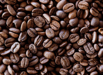 Roasted Arabica coffee beans