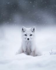 Naklejka premium Snowy Arctic Fox in Winter Wonderland