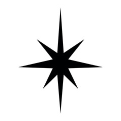 The eight -pointed star of Jesus, Christmas decoration, black force on a transparent background, vector drawing for a stencil