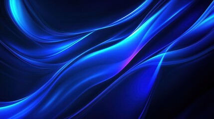 Fototapeta premium Blue blue spectrum lights tech black party club neon lights abstract wave technology background, black background. wide banner, poster, website, video editing, background. ai