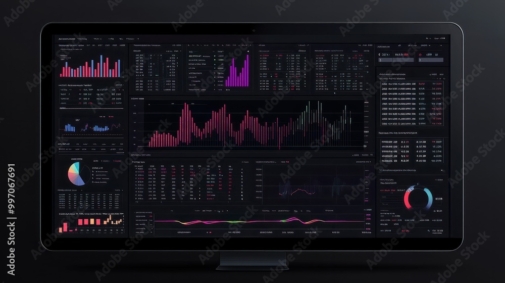 Poster comprehensive financial data analytics dashboard for analysts and professionals