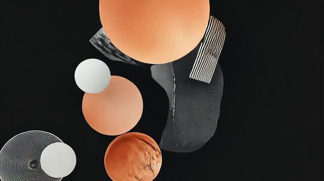 Abstract Circles Orance Vibe Black Background Motion Design Graphic 