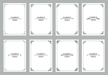 Decorative frames, vintage rectangle ornaments and ornate border. Decorative antique  frames, Isolated icons vector set.eps