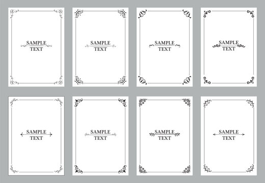 Decorative frames, vintage rectangle ornaments and ornate border. Decorative antique  frames, Isolated icons vector set.eps