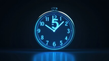 Isolated 5 minutes countdown with hours, minutes, and seconds