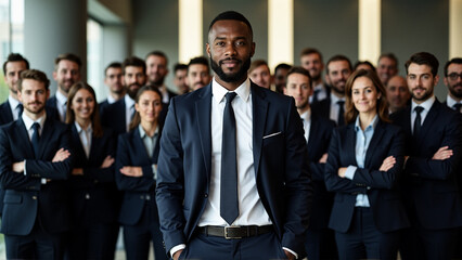 Business, confidence and portrait of black men with smiles in the office, startup CEO or owner in an HR company