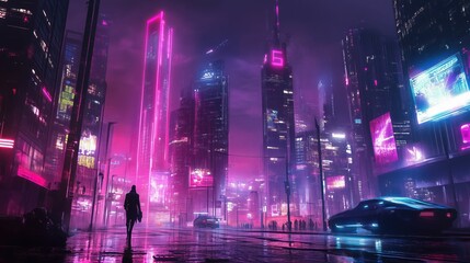 Neon Metropolis at Night