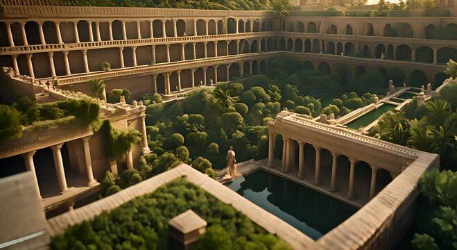 Hanging Gardens of Babylon. The 7 Wonders of the Ancient World.