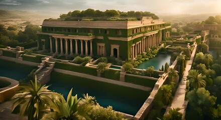 Hanging Gardens of Babylon. The 7 Wonders of the Ancient World.