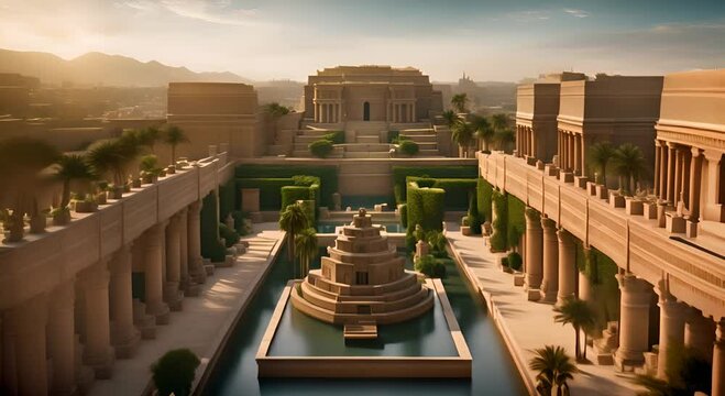 Hanging Gardens of Babylon. The 7 Wonders of the Ancient World.