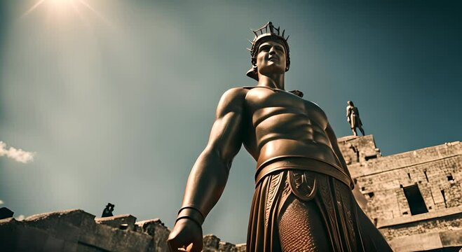 The Colossus of Rhodes. 7 Wonders of the Ancient World.