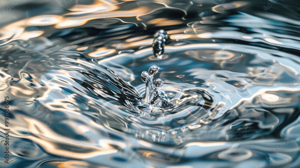Poster a dynamic image of swirling water, captured in motion with light reflecting on the surface