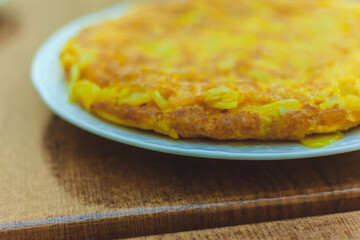 Tipical spanish food, tapa. Tortilla de patata.