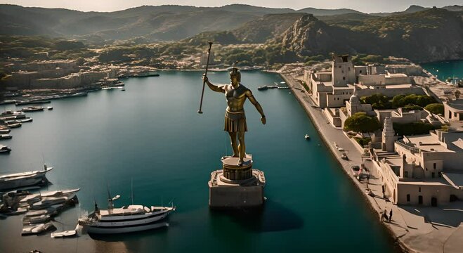The Colossus of Rhodes. 7 Wonders of the Ancient World.