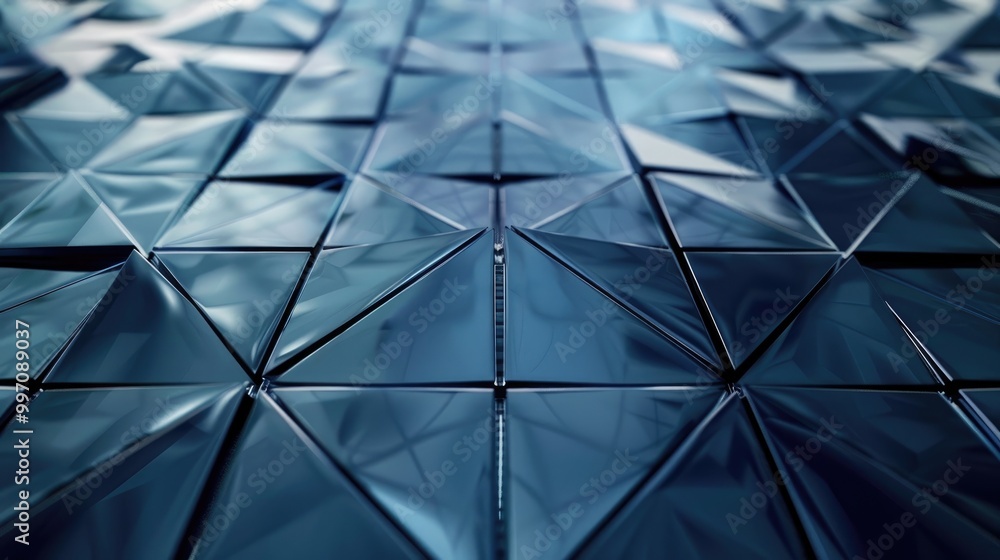 Aufkleber a grid of interconnected triangles and squares with a reflective finish
