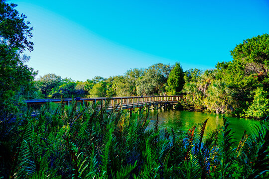 Wall Springs Park and Pinellas Trail in Palm Harbor in Pinellas county