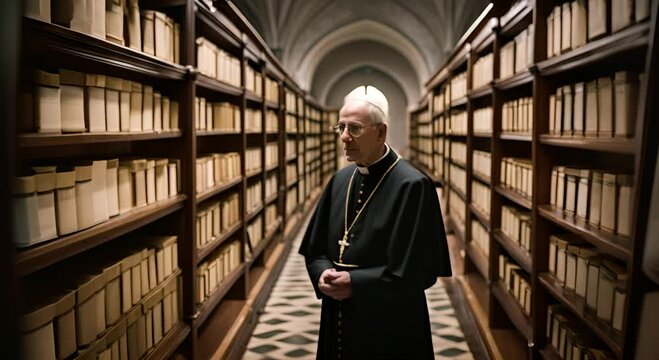 Priest in the Vatican archives.