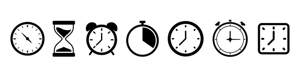 Clock icon set. Time icon.