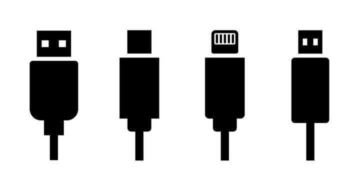 Phone charger icon. Usb charger icon.