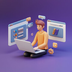 man with tablet pc, online shopping online