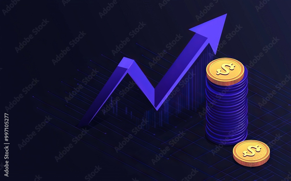 Wall mural money business graph and finance chart diagram on economy background with growth financial data conc