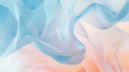 Obraz premium A gentle pastel background with abstract shapes in baby blue, pale pink, and light peach