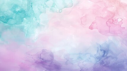 Obraz premium A gentle pastel background with watercolor-like patterns in pink, lavender, and teal