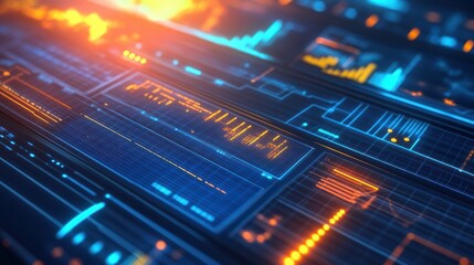 Obraz premium Close-up of a solar energy monitoring system display showing real-time data on production, consumption, and efficiency of solar energy