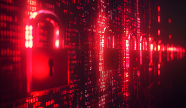 Cybersecurity Locks with Data Background Design