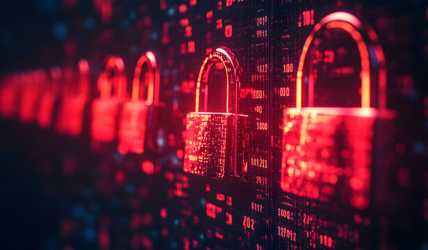 Cybersecurity Locks with Data Background Design