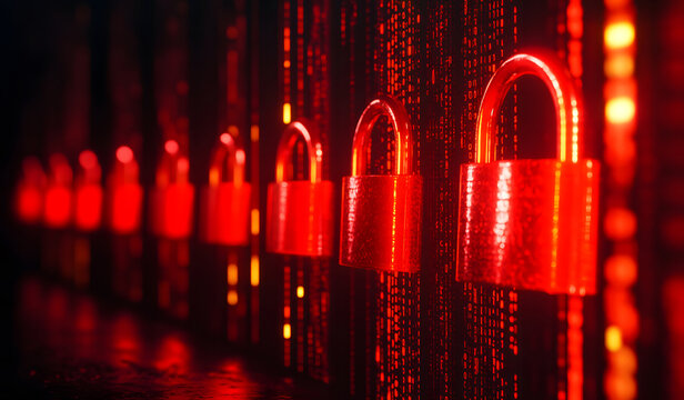 Cybersecurity Locks with Data Background Design