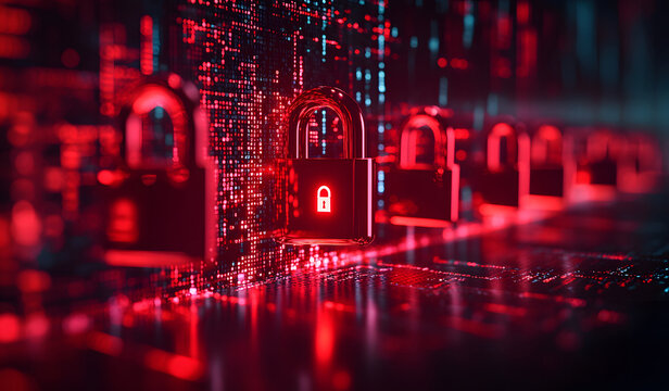 Cybersecurity Locks with Data Background Design