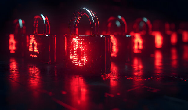 Cybersecurity Locks with Data Background Design
