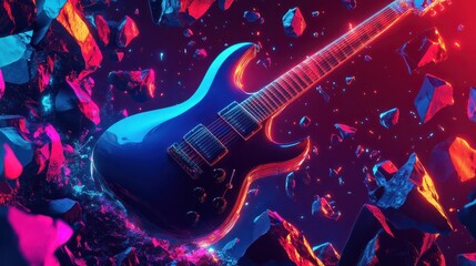 Obraz premium Rock music background. Rock poster. Background for music festival or concert poster or flyer, design template