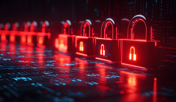 Cybersecurity Locks with Data Background Design