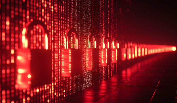 Cybersecurity Locks with Data Background Design