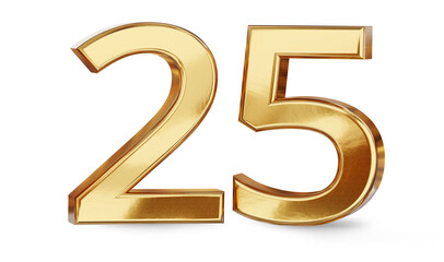 25 golden 3d render symbol