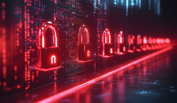Cybersecurity Locks with Data Background Design