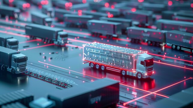 AI-driven robot managing a logistics network