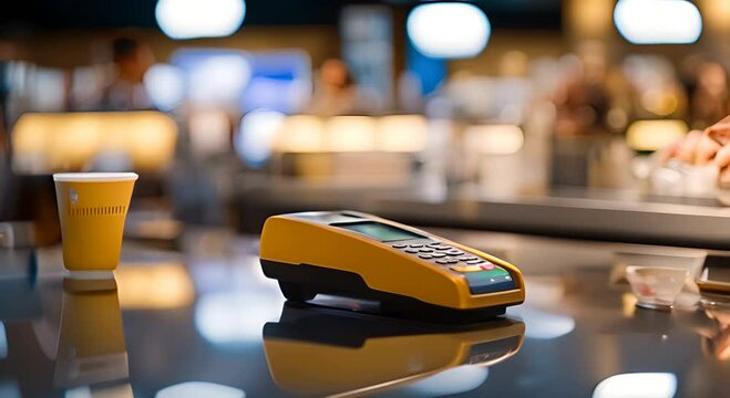 Dataphone or payment terminal in a store.