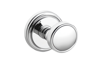 Metal door knob isolated on transparent background.