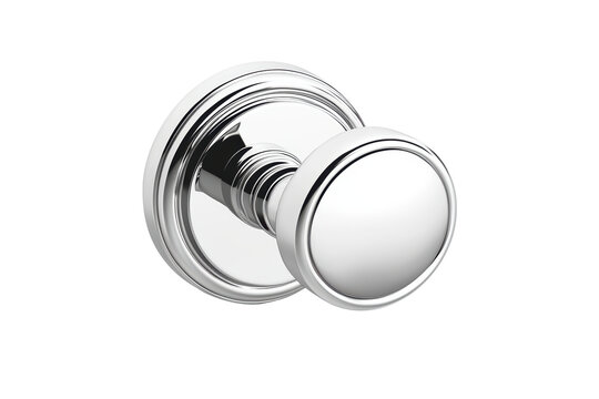 Metal door knob isolated on transparent background.