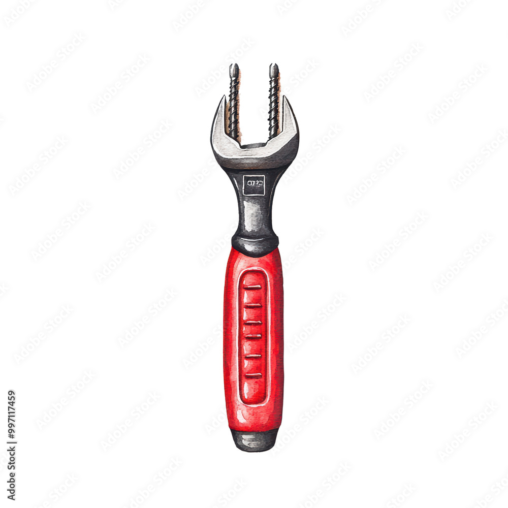 Poster red and black tool isolated isolated on transparent background.